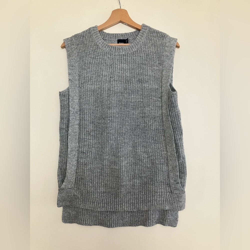 ASOS Gray Sleeveless Crew Neck Sweater